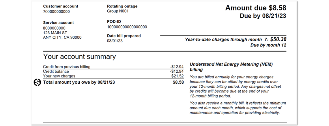 billing account summary