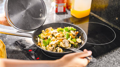 cooking on electric stove