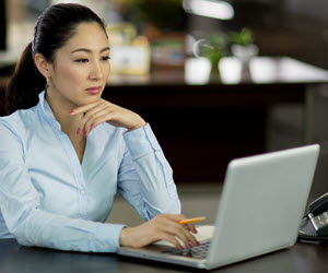 business woman on laptop